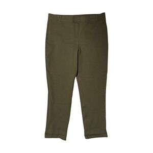 Quince Ultra-Stretch Ponte Straight Leg Pants Olive Green Petite XL Petite